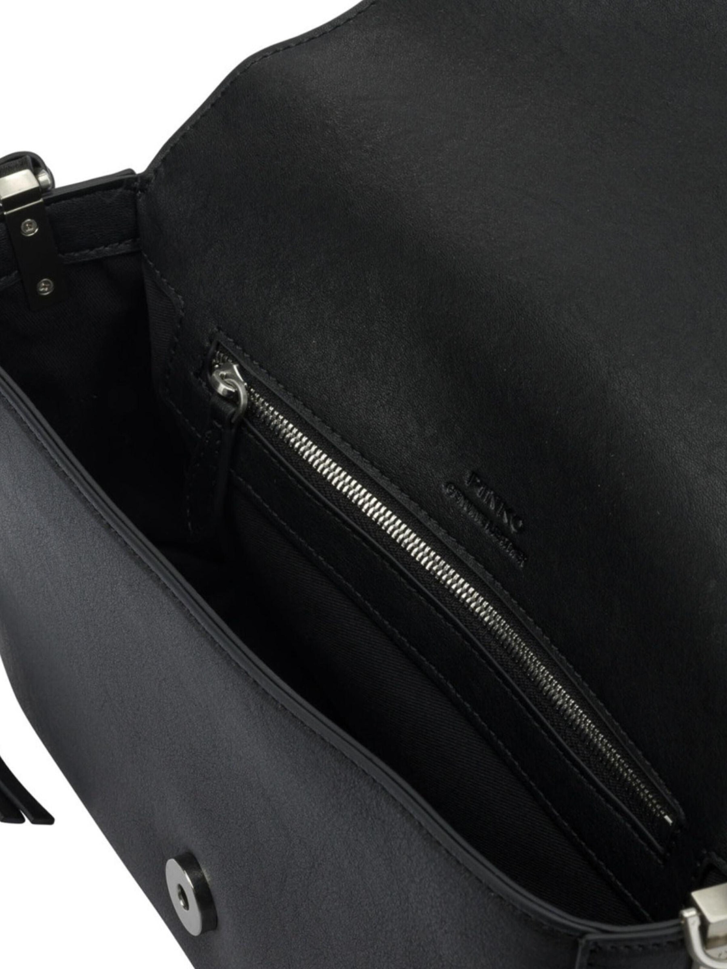 PINKORučna torbica 'Pinko Sacs à main Love One Slouchy Zip Classic V Noir' - crna boja
