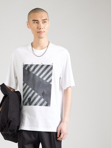 HUGO Tričko 'Dodger' - Biela: predná strana