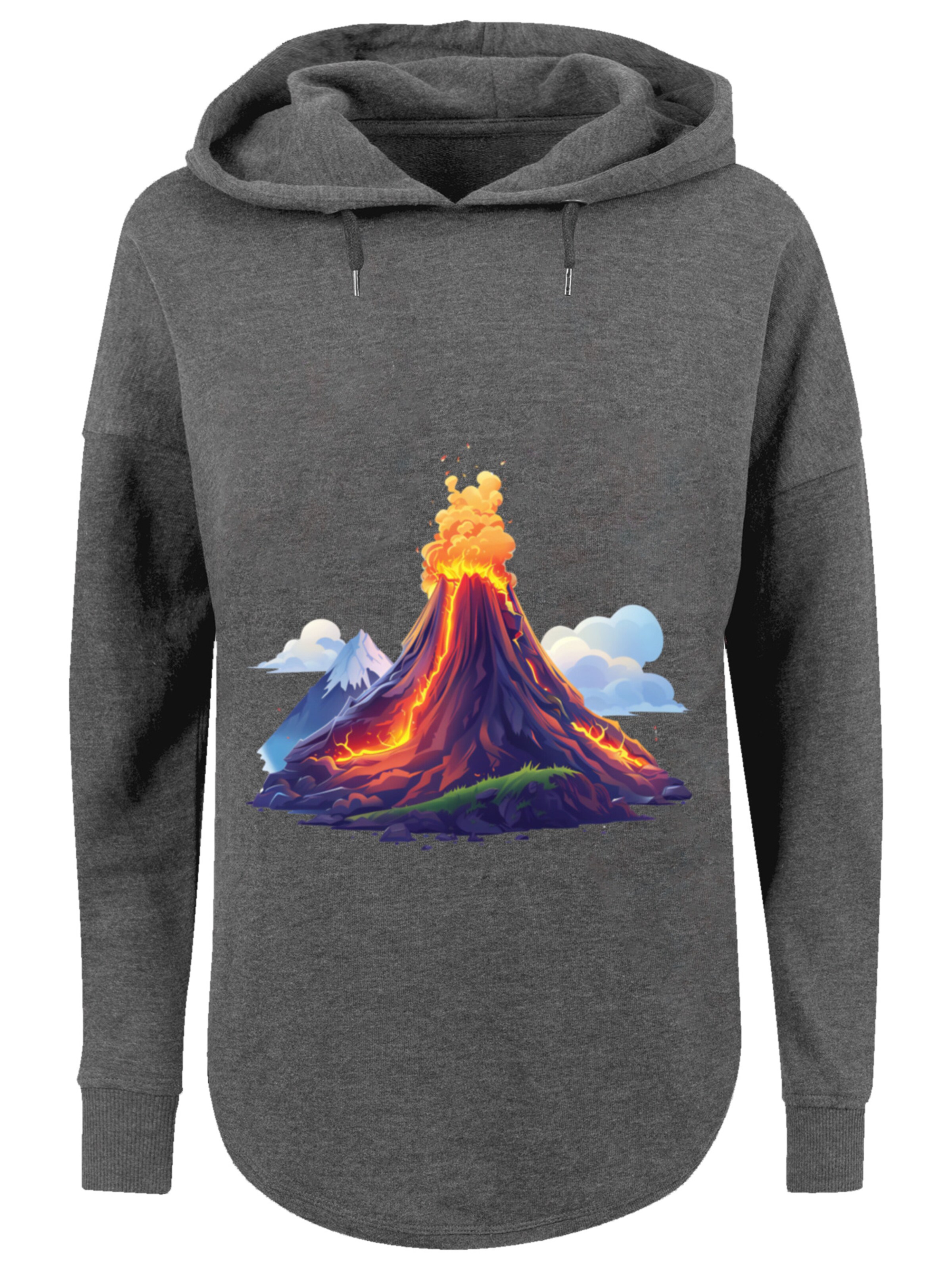 F4NT4STIC Sweatshirt 'Vulkanausbruch' in Grijs: voorkant