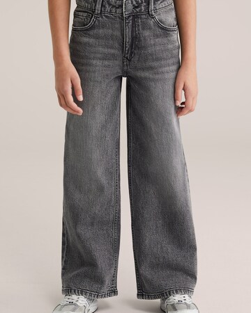 WE Fashion Loosefit Jeans in Grijs: voorkant