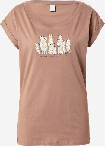 T-shirt 'Meerkatz' Iriedaily en marron : devant