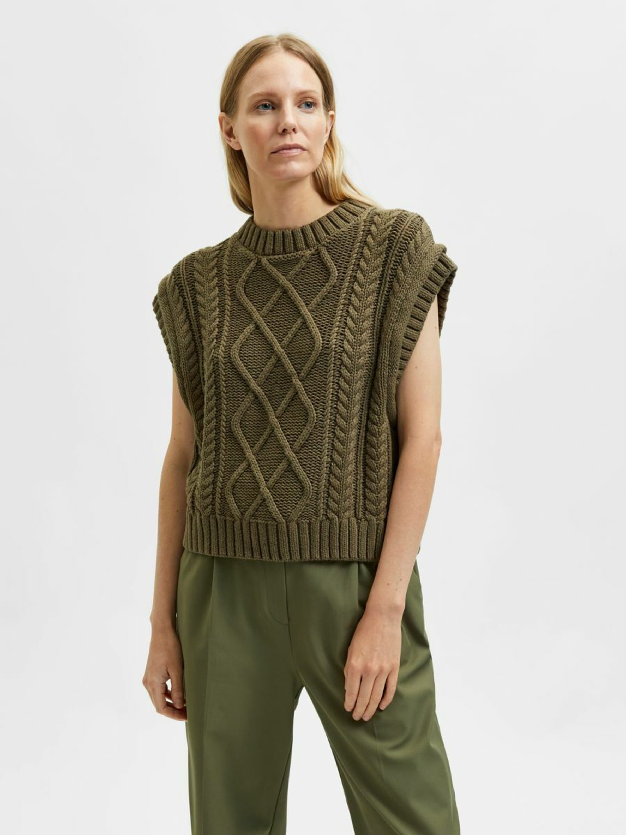 Frauen Pullover & Strick SELECTED FEMME Strickweste in Grün - RD23626 Frauen Pullover & Strick SELECTED FEMME Strickweste in Grün - RD23626