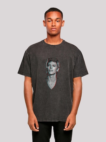 T-Shirt 'TV Times Pop Star David Bowie Portrait 1977' F4NT4STIC en noir : devant