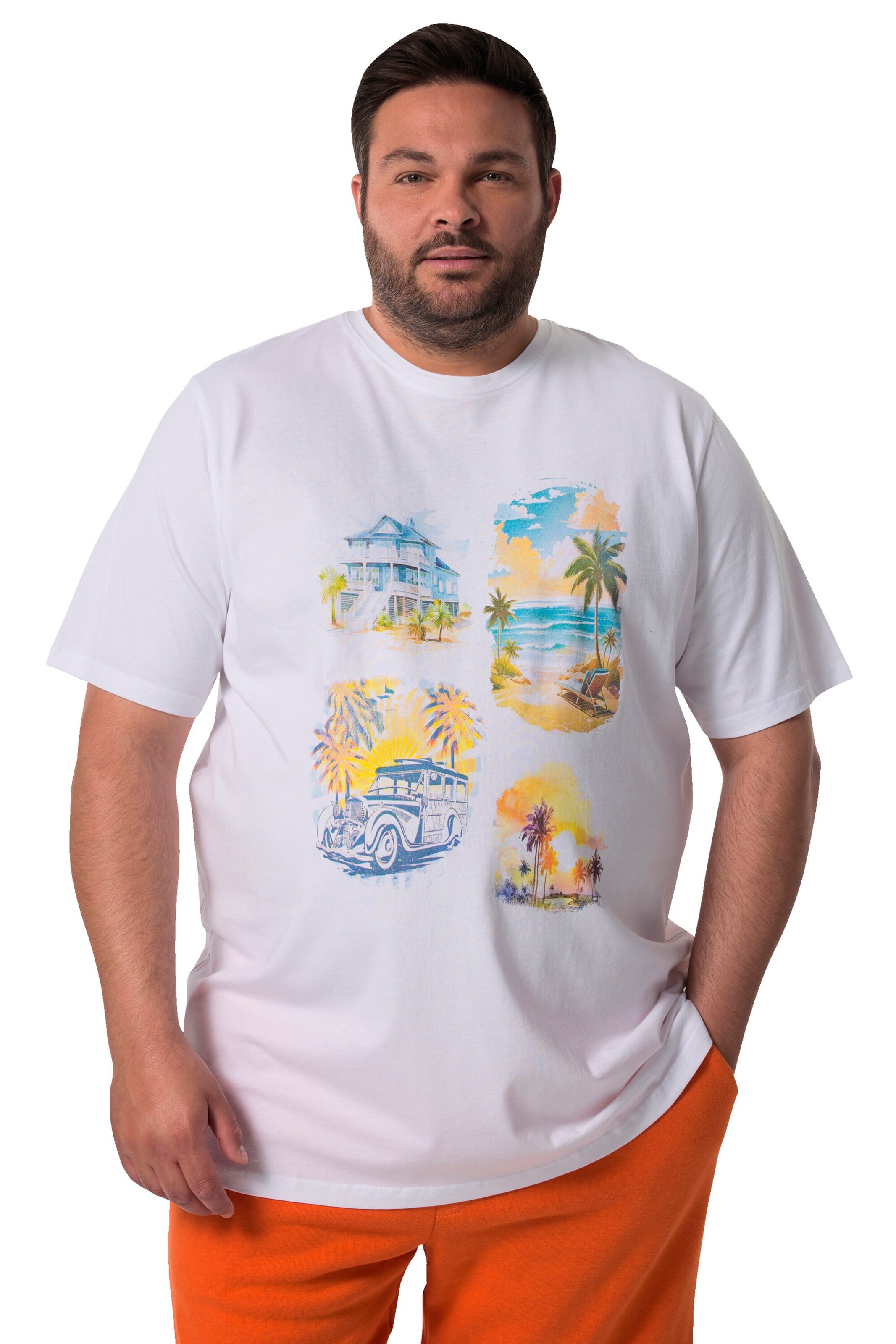 T-Shirt Men Plus en blanc : devant