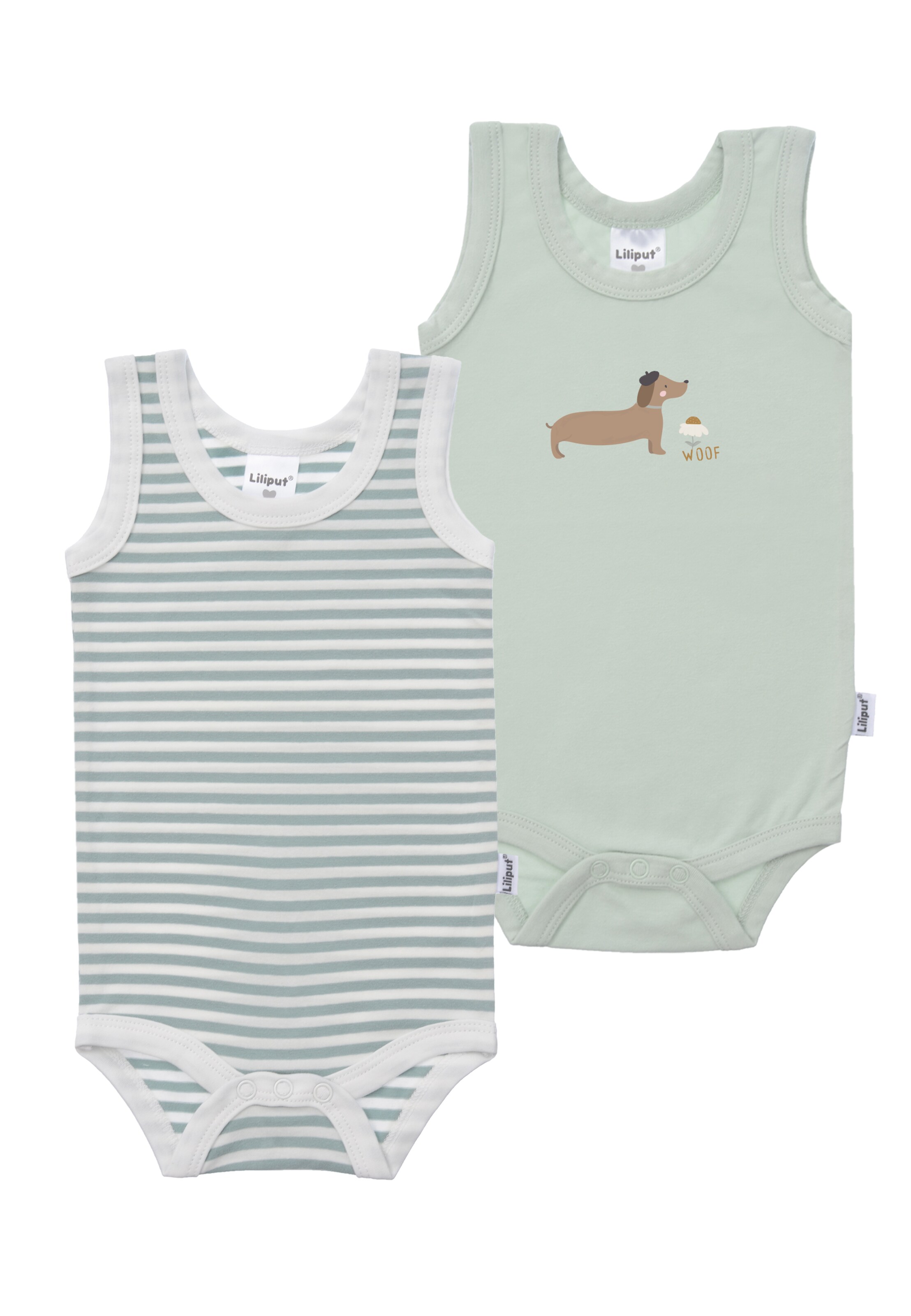LILIPUT Romper/Bodysuit 'Dackel' in Green: front