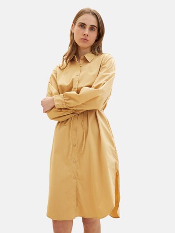 TOM TAILOR DENIM - Vestido camisero en amarillo: frente