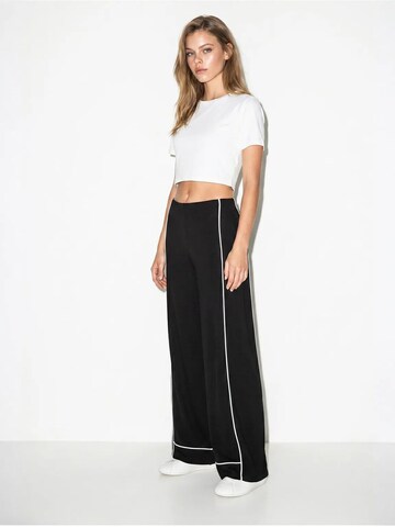 Wide Leg Pantalon Bianco Lucci en noir