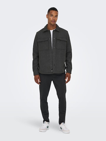 Only & Sons Between-Season Jacket 'Ash' in Black