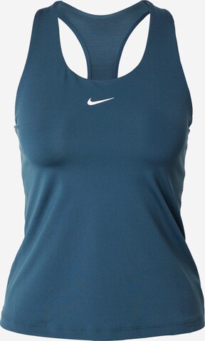 NIKE Sporttop 'SWOOSH' in Blauw: voorkant