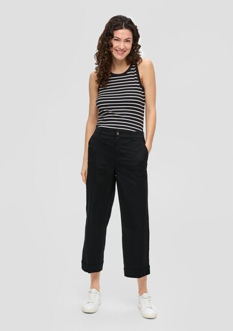 Wide Leg Pantalon à plis s.Oliver en noir