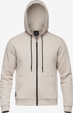 Ombre Sweatvest 'OM-SSZP-0213' in Beige: voorkant