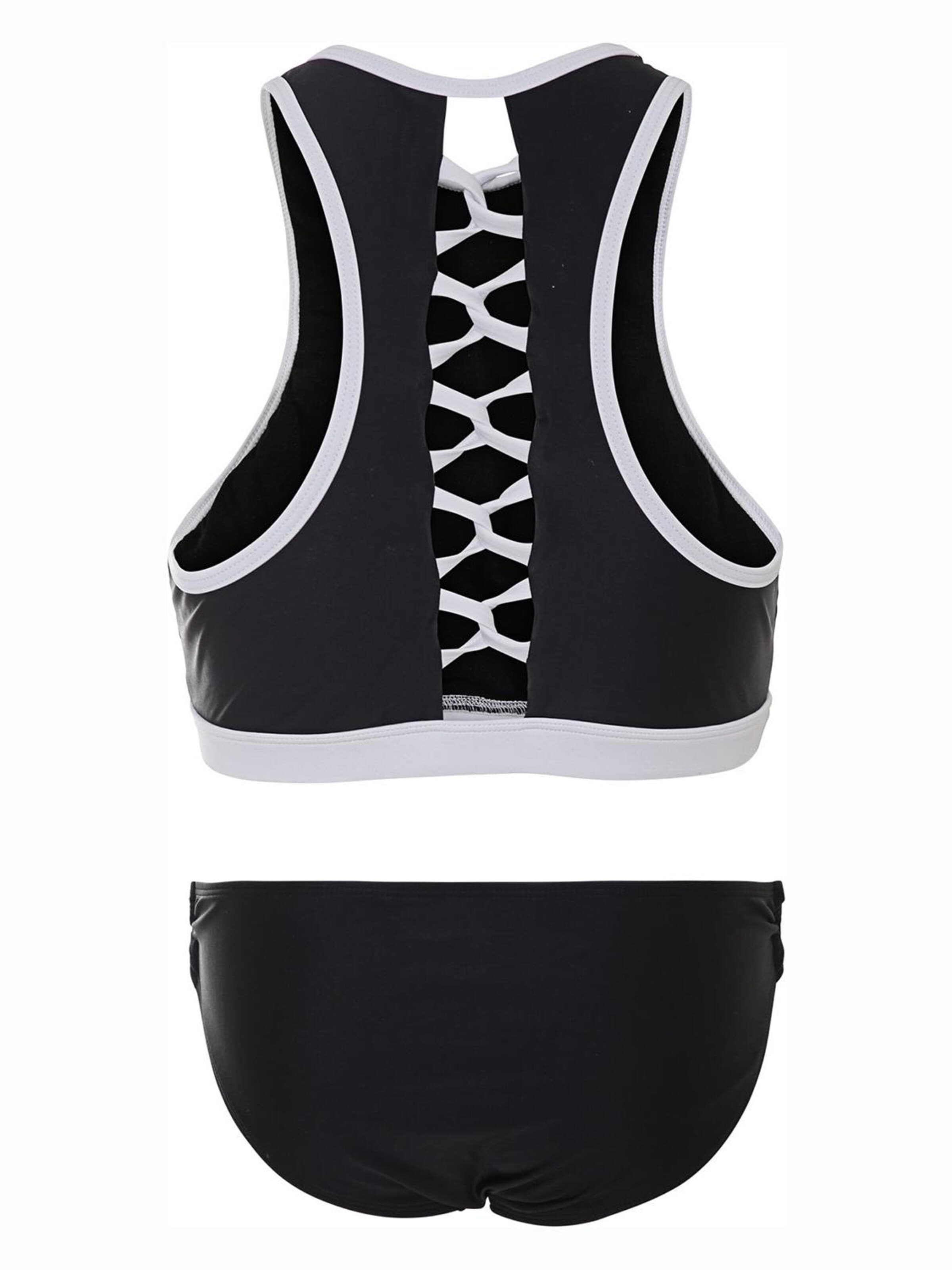 La V High neck Bikini 'Bikini Kreta' in Zwart