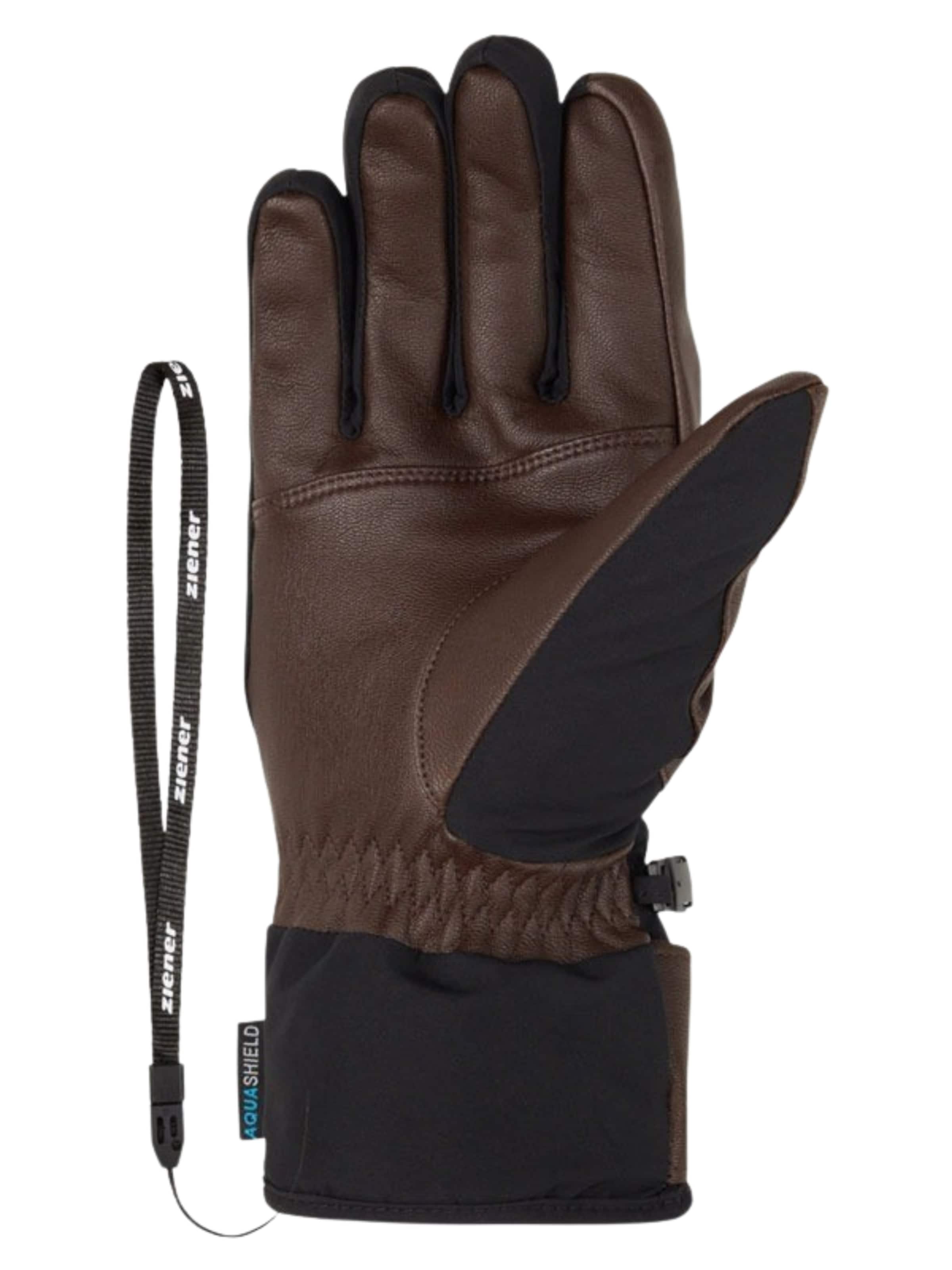 ZIENER Sports gloves 'Getter' in Brown