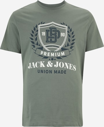 Jack & Jones Plus Тениска 'CAMERON' в зелено: отпред