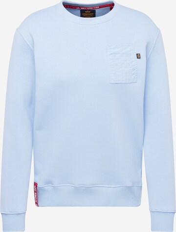 ALPHA INDUSTRIES Sweatshirt in Blauw: voorkant