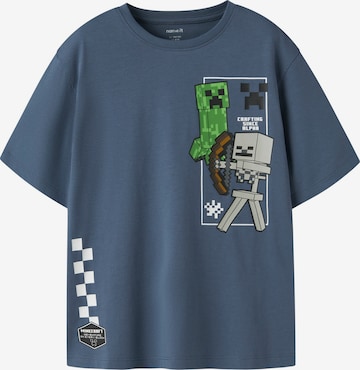 NAME IT Majica 'NKMJUN MINECRAFT' | modra barva: sprednja stran
