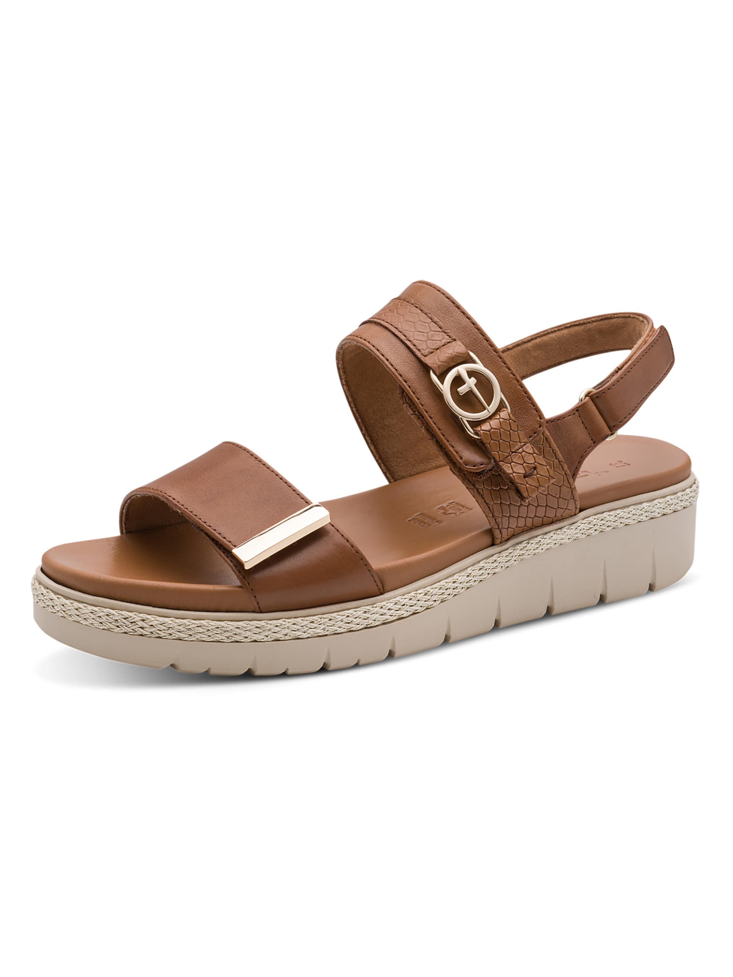 Tamaris Sandalen met riem in Bruin: voorkant