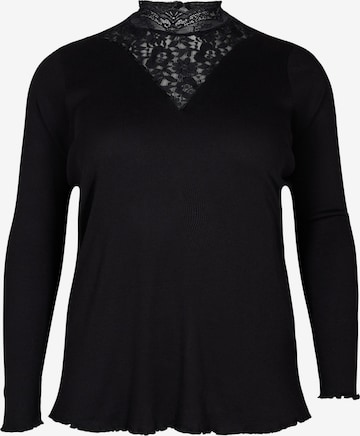 Zizzi Shirt 'Mliv' in Black: front