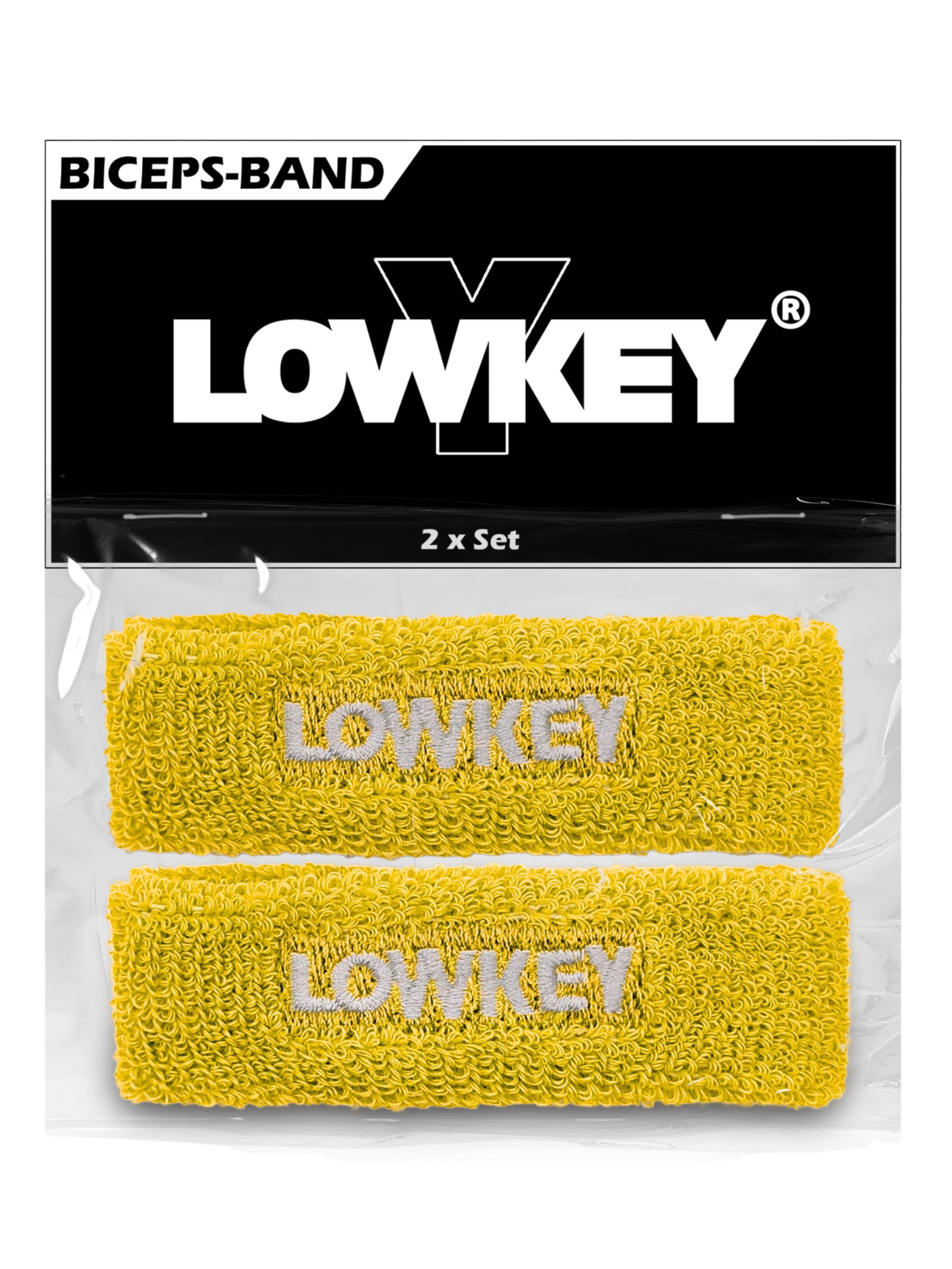 Lowkey Sweatband 'Bizeps Band Oberarm Schweißband Set' in Yellow: front