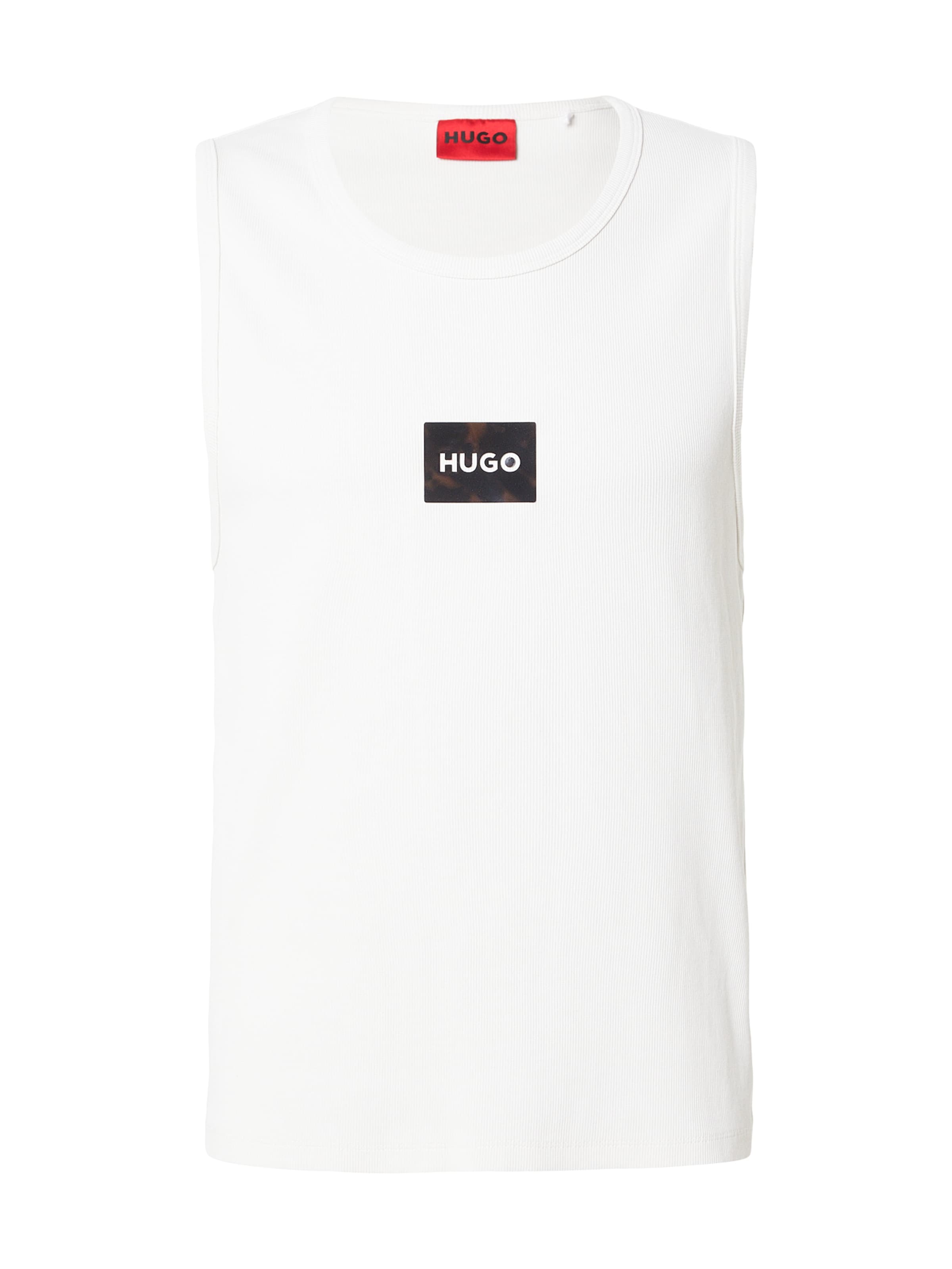 HUGO Μπλουζάκι 'Darrio' σε ελεφαντόδοντο / μαύρο, Άποψη προϊόντος