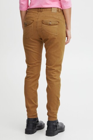 PULZ Jeans Slim fit Chino trousers in Brown
