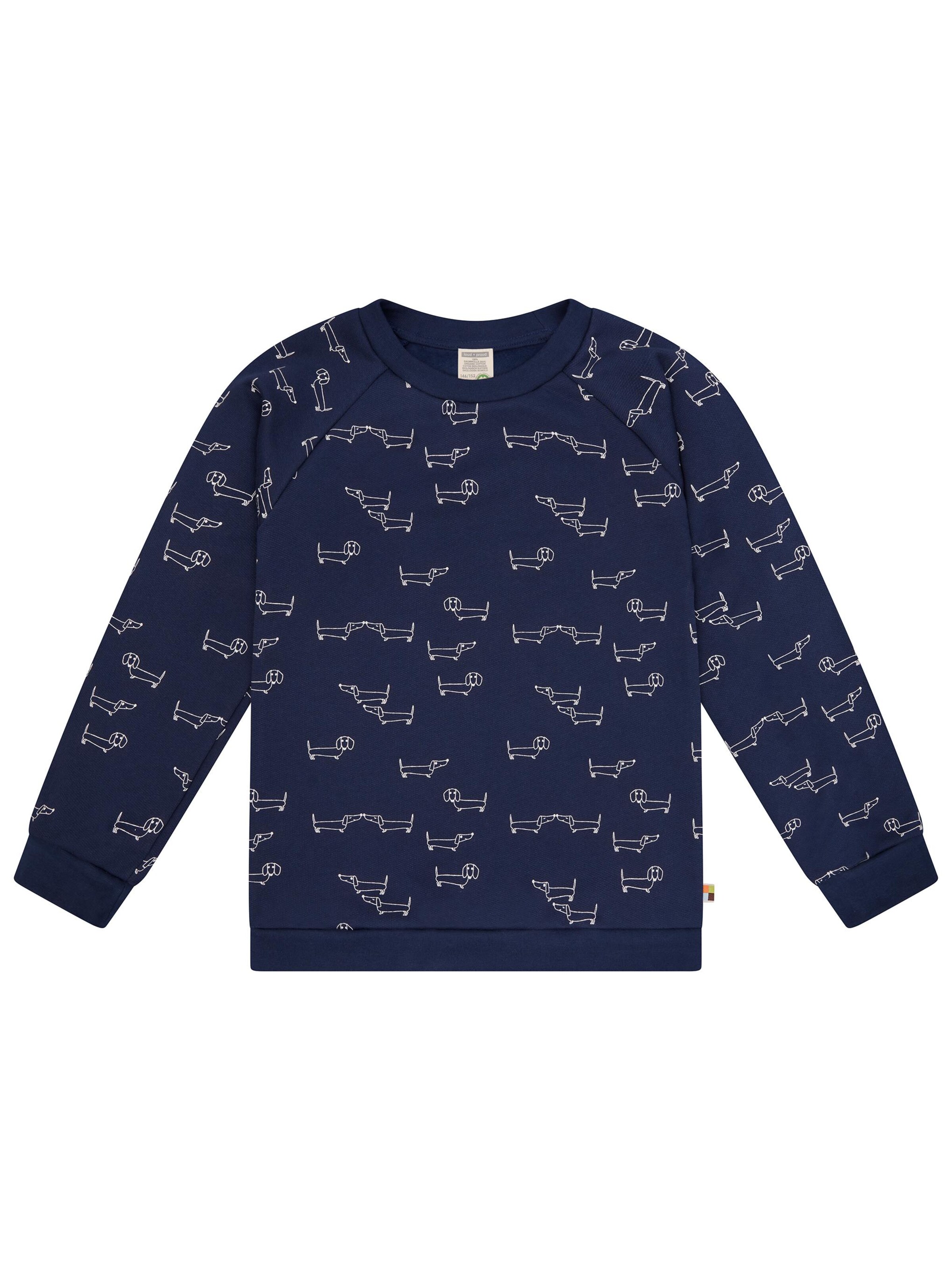 loud + proud Sweater 'Dackel' in Blue: front