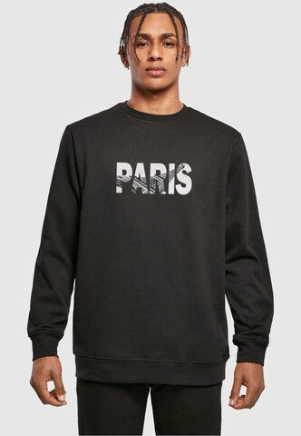 Merchcode Sweatshirt 'Paris Eiffel Tower' in Black: front
