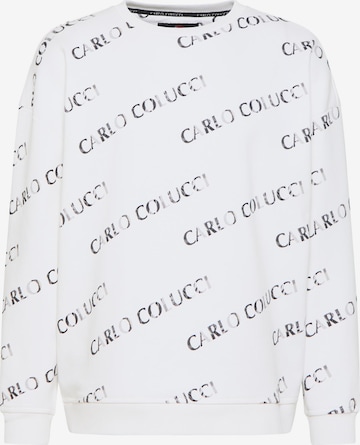 Carlo Colucci Sweatshirt ' Davanzo ' in Wit: voorkant