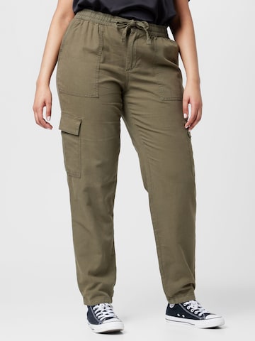 Regular Pantalon cargo Esprit Curves en vert : devant