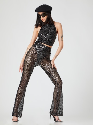 Hoermanseder x About You Flared Pants 'Gina' in Black