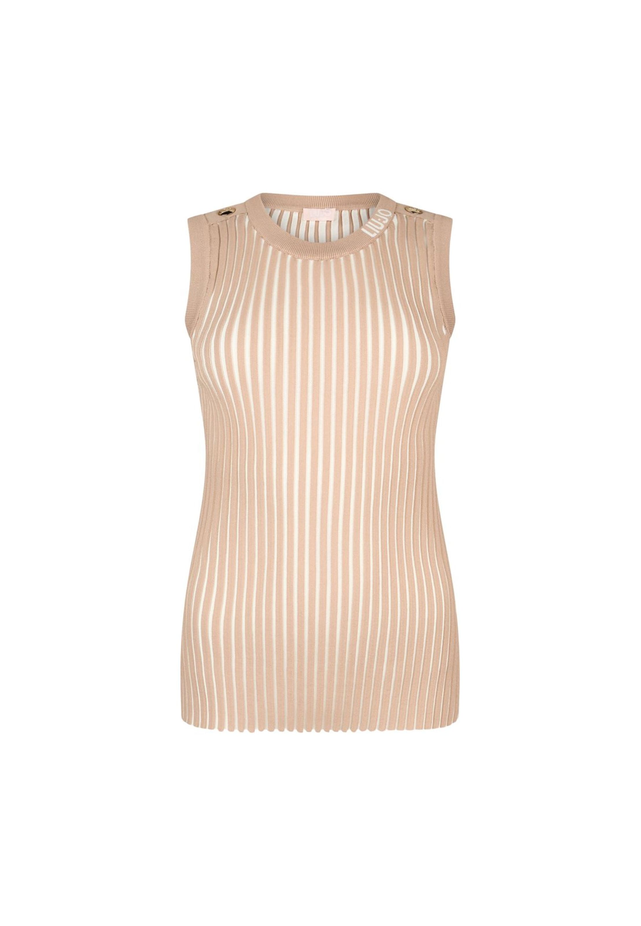 Liu Jo Плетен топ в бежово: отпред