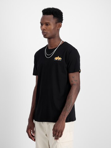 ALPHA INDUSTRIES Tričko - Čierna: predná strana