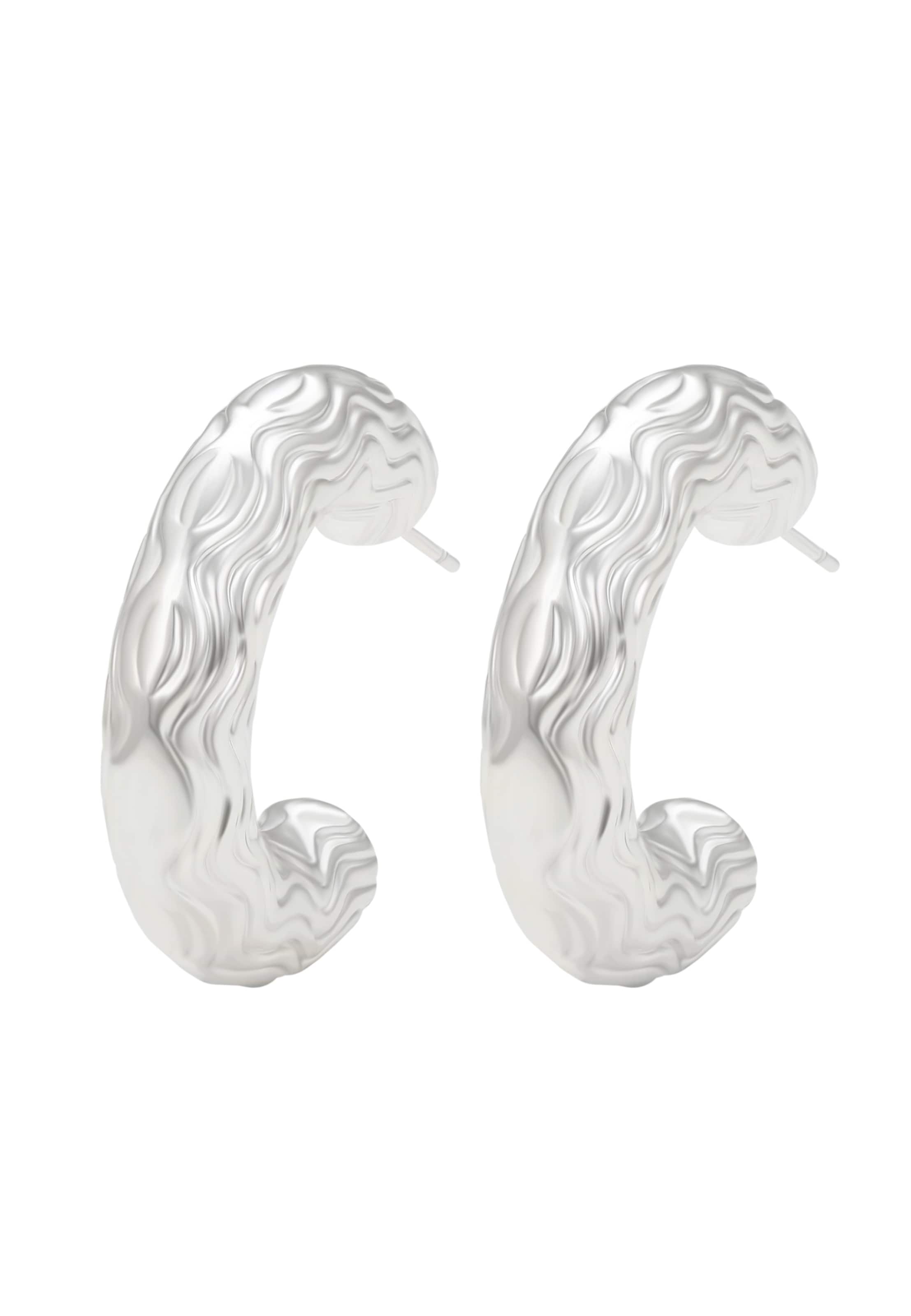 Boucles d'oreilles faina en argent : devant
