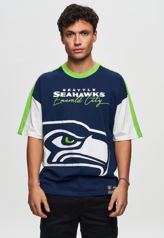 Recovered T-Shirt 'NFL Seahawks Seattle Cut and Sew Oversized' in Blau: Vorderseite