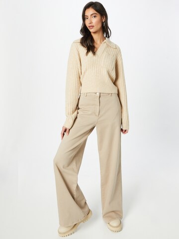 SELECTED FEMME Wide Leg Jeans 'Daili' in Beige