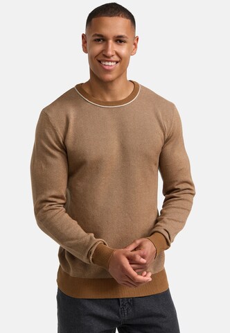 INDICODE JEANS Sweater in Brown: front