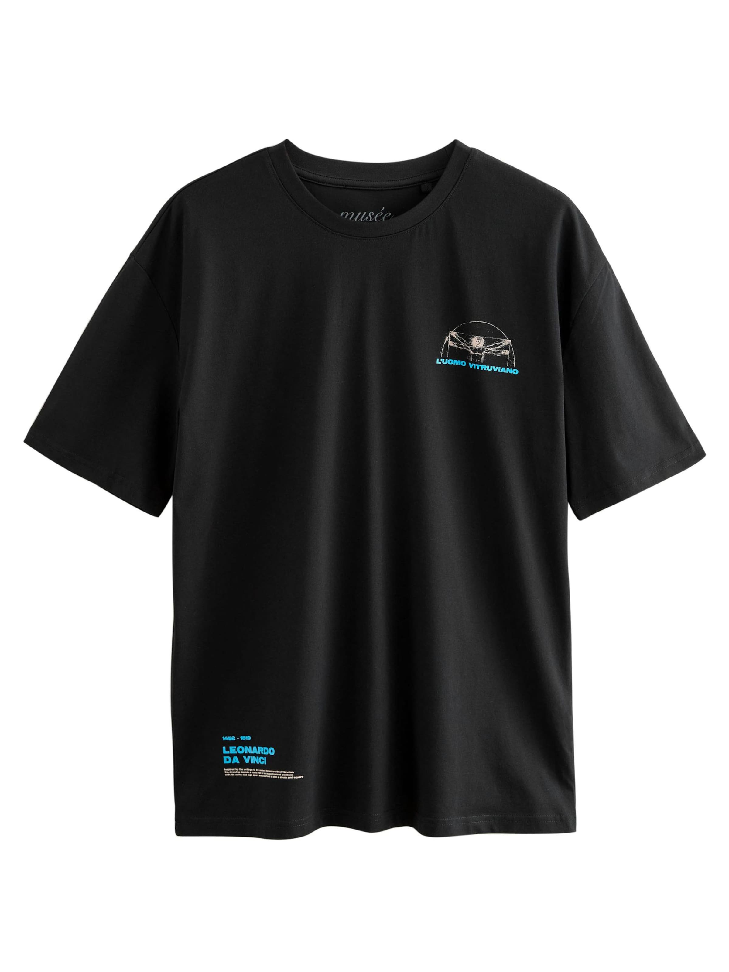 Next Shirt 'Licence Da Vinci' in Black: front