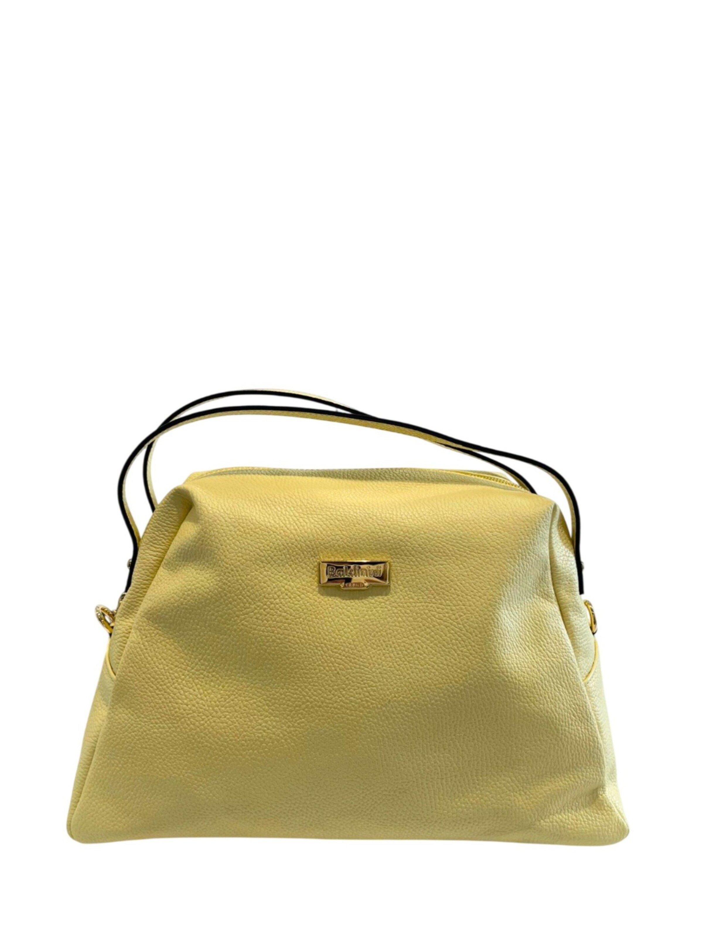 Borsa a mano 'Borsa a mano donna pelle 100% Baldinini Trend Lucca con tracolla' di Baldinini Trend in giallo: frontale