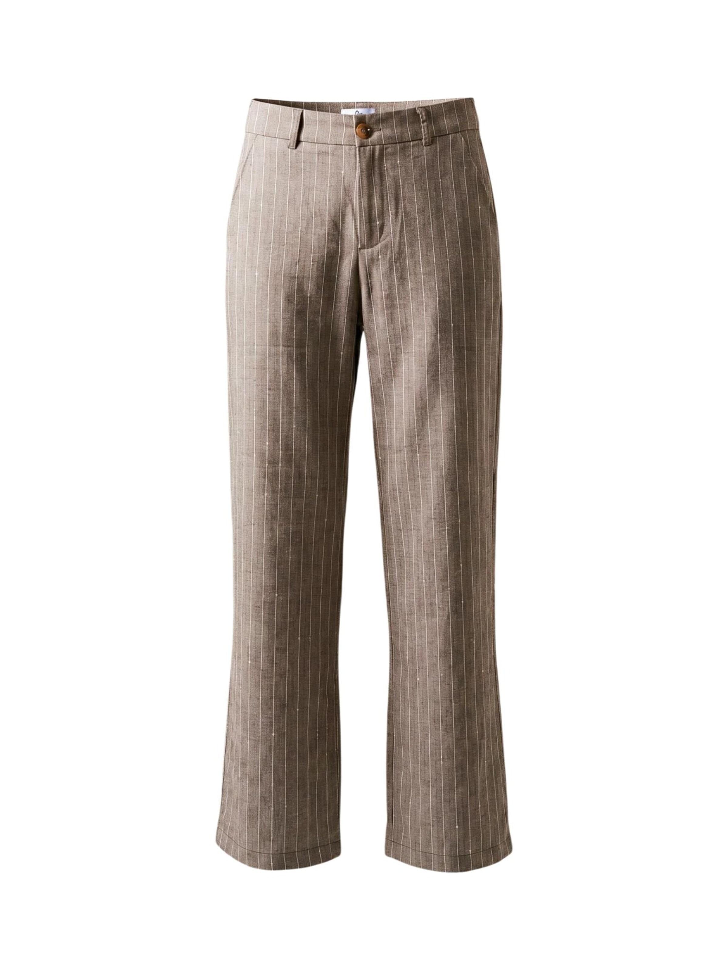 I AM Wide leg Pantalon 'Pantaloni Poliestere Gessati 95108' in Beige
