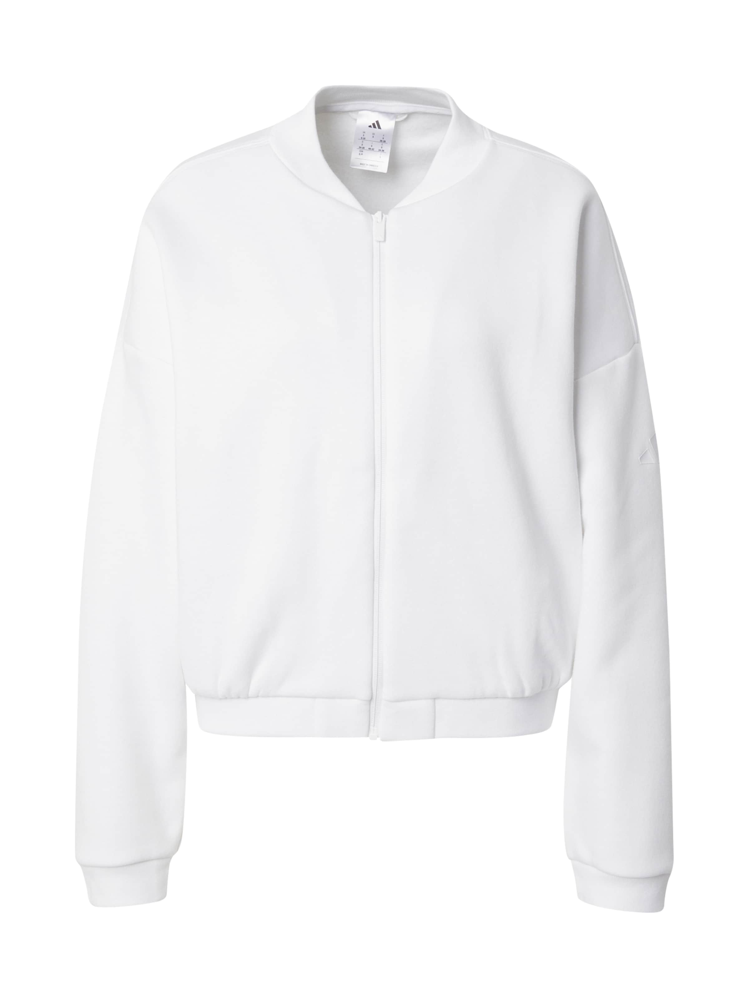 ADIDAS SPORTSWEAR Sportsweatjacka 'Essentials' i vit: framsida