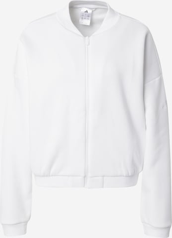 Giacca di felpa sportiva 'Essentials' di ADIDAS SPORTSWEAR in bianco: frontale
