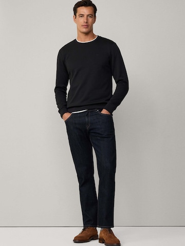 Hackett London Shirt 'DOUBLE KNIT CREW' in Schwarz