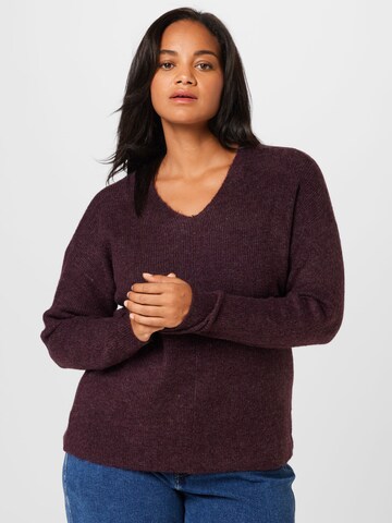 Vero Moda Curve Sveter - Červená: predná strana