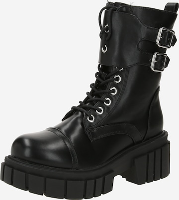 GLAMOROUS Boots 'Chunky combat' in Zwart: voorkant