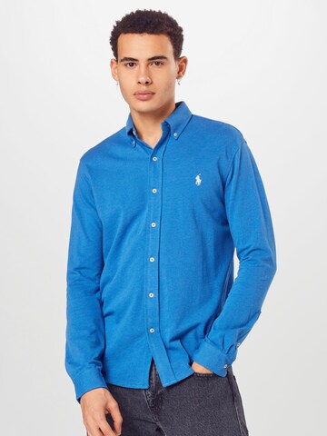 Coupe regular Chemise Polo Ralph Lauren en bleu : devant