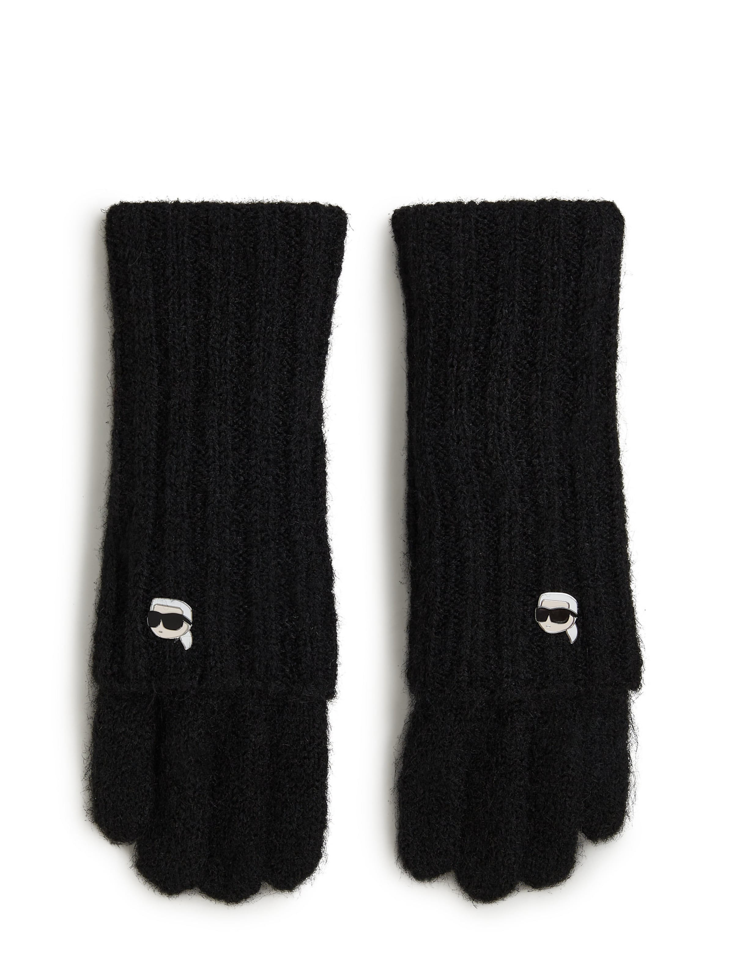 Karl Lagerfeld Prstové rukavice 'Ikon' – černá: přední strana