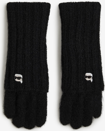 melns Karl Lagerfeld Pirkstaiņi 'Ikon': no priekšpuses