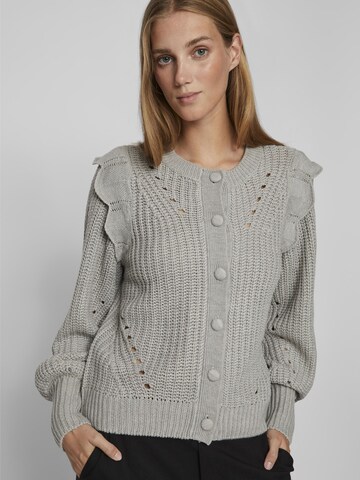 VILA Knit Cardigan 'Norila' in Grey: front