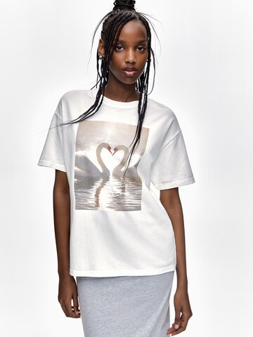 Pull&Bear T-Shirt in Weiß: Vorderseite