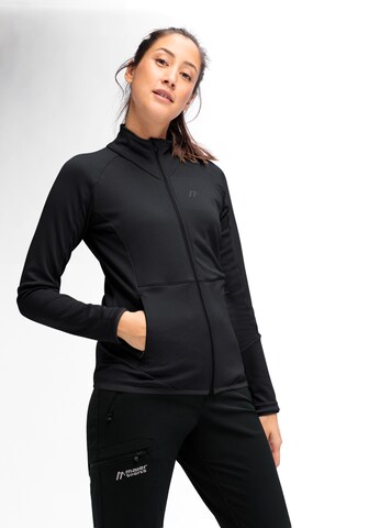 Maier Sports Funktionsfleecejacke in Schwarz: Vorderseite